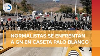 Guardia Nacional se enfrenta con normalistas en caseta Palo Blanco de Guerrero [upl. by Joacima]