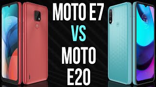 Moto E7 vs Moto E20 Comparativo [upl. by Anelle]