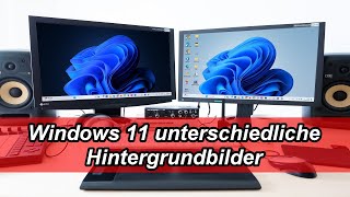 Windows 11 Unterschiedliche Hintergrundbilder für mehrere Monitore festlegen [upl. by Annat342]