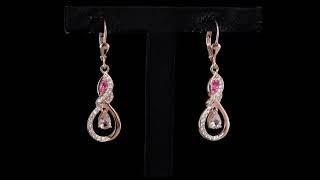 Morganite Pink Sapphire amp Zircon Dangle Earrings In 18K Rose Gold over Sterling Silver 130ctw [upl. by Uttasta]