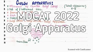 Golgi Apparatus  NMDCAT 2022  Cell Biology [upl. by Kaczer5]