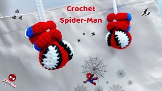 Crochet Spider Man 🕷️🕸️  Crochet Spiderman Keychain  Móc Người Nhện Đu Dây [upl. by Varion]