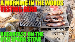 Testing Gear and Making Breakfast on the Otzi Spark Flat Pack Wood Stove [upl. by Nahc356]