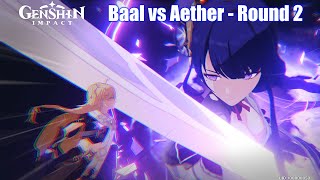 Genshin Impact  Raiden Final Boss Fight Raiden Shogun vs Aether Ending [upl. by Neahs]