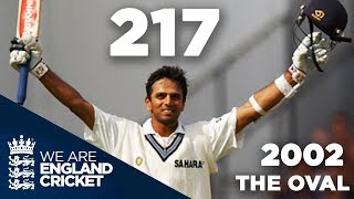 Rahul Dravid Hits 217 at The Oval  England v India 2002  Highlights [upl. by Nooj522]