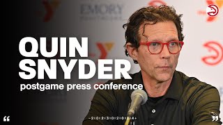 Hawks vs Wizards Postgame Press Conference Quin Snyder [upl. by Cagle]