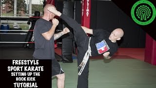 Freestyle Sport Karate Setting up the Hook Kick Tutorial [upl. by Zuleika]