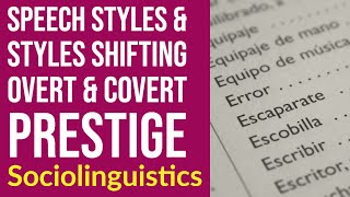 Speech Style and Style Shifting  Overt and Covert Prestige  How and Why People Shift Their Style [upl. by Celinda]