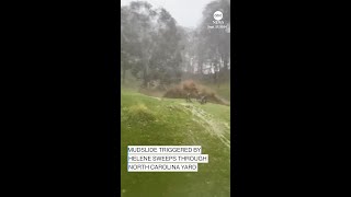 Mudslide triggered by Helene sweeps through North Carolina yard [upl. by Oswal311]