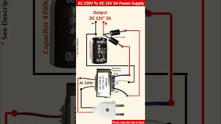 AC 220V To DC 12V 3A Power Supply Circuit  How to Convert AC 220V to DC 12V 3A  12V 3A Adapter [upl. by Earehc]