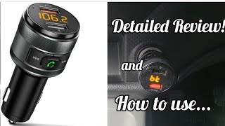 Bluetooth FM Transmitter For Car Review IMDEN [upl. by Meda]