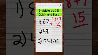 Divisibility Rule for 3  Math with Mr J Shorts [upl. by Noremac]