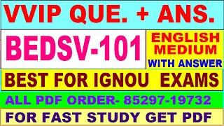 BEDSV 101 important questions with answer in English  bedsv 101 Previous Year Question Paper [upl. by Navac]