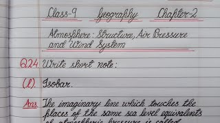 Write short note  Isobar  Class 9  Geography  Chapter 2  Social Science [upl. by Hagar318]