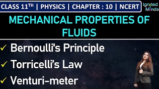 Class 11th Physics  Bernoullis Principle  Torricelli’s Law  Venturimeter  Example 107  NCERT [upl. by Anayrb]