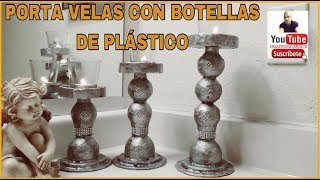 PORTA VELAS CON BOTELLAS DE PLASTICO [upl. by Rusticus]