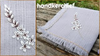 handkerchief embroidery designs embroidery flowers for beginners [upl. by Laural]