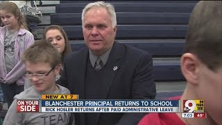 Blanchester High School Principal Rick Hosler returns to school [upl. by Atneuqal]