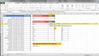 Excel Sumowanie sprzedaży po dniu tygodnia  sztuczki 21 [upl. by Declan]