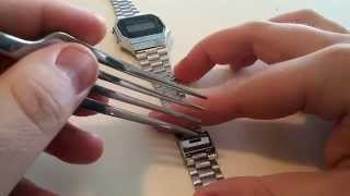 How to Adjust Casio Watch Band A168W1 [upl. by Yaj]