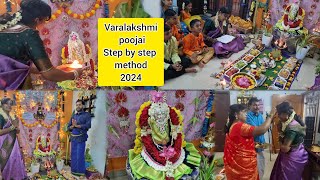 Varalakshmi Vratham Pooja vidhanam Varalakshmi Poojai at my home 2024 வரலட்சுமி விரதம் வழிபடும் முறை [upl. by Huberto]