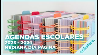 AGENDAS ESCOLARES 2023 2024 DÍA PÁGINA MEDIANA  ErikStore [upl. by Asyar]