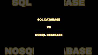 SQL vs NOSQL DATABASE trending shortsvideo viral database sql nosqlcoding [upl. by Spenser]