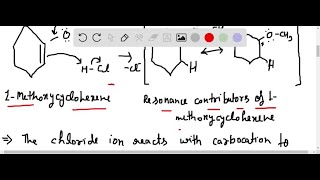 Addition of HCl to 1 methoxycyclohexene yields 1 chloro 1 methoxycyclohexane as a sole… [upl. by Ardnasella]