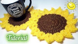 🌻Como hacer Girasoles tejidos a Crochet ganchillo🌻💚🌻 [upl. by Anat]