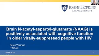 Brain NacetylAspartylGlutamate NAAG is Positively Associated with Cognitive Function [upl. by Manya]