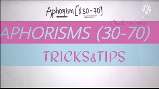 TRICKSampTIPS TO REMEMBER APHORISMS 3070IN SIMPLEBEATS PER HOMEO [upl. by Bat160]