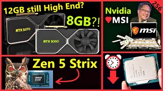 RTX 5060 8GB RTX 5070 12GB MSI backs Nvidia AMD Zen 5 Strix Intel Baseline  Broken Silicon 256 [upl. by Nee939]