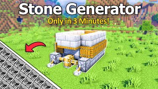 Minecraft EASY STONE GENERATOR FARM FOR ANY WORLD Tutorial 121 [upl. by Owades]